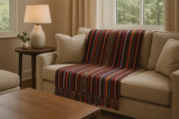 Textil Cuzqueño Multicolor Tejido a mano - Imagen 3