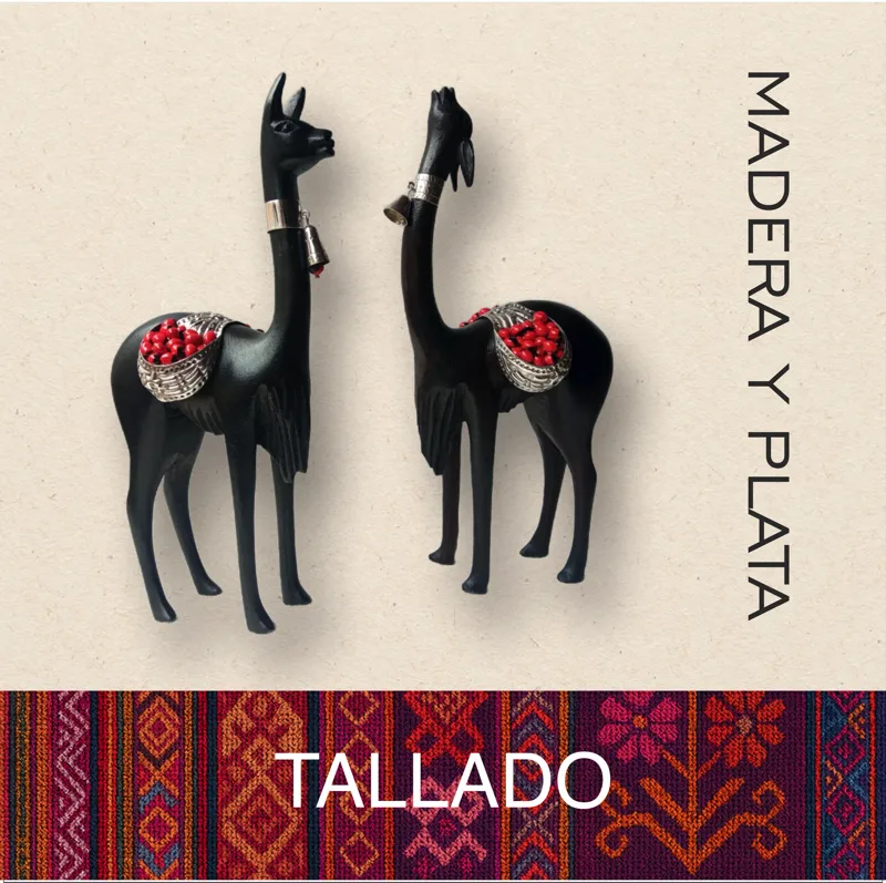 tallado en madera y plata